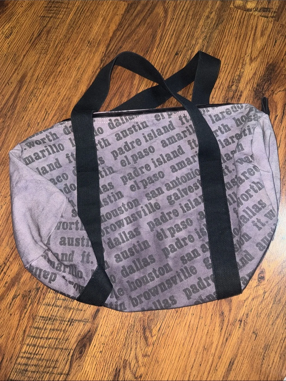 Texas Cities Weekender Duffel Bag with Black Straps 43.T
